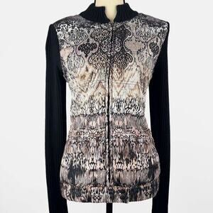 ONE WORLD Sweater Jacket Size Medium